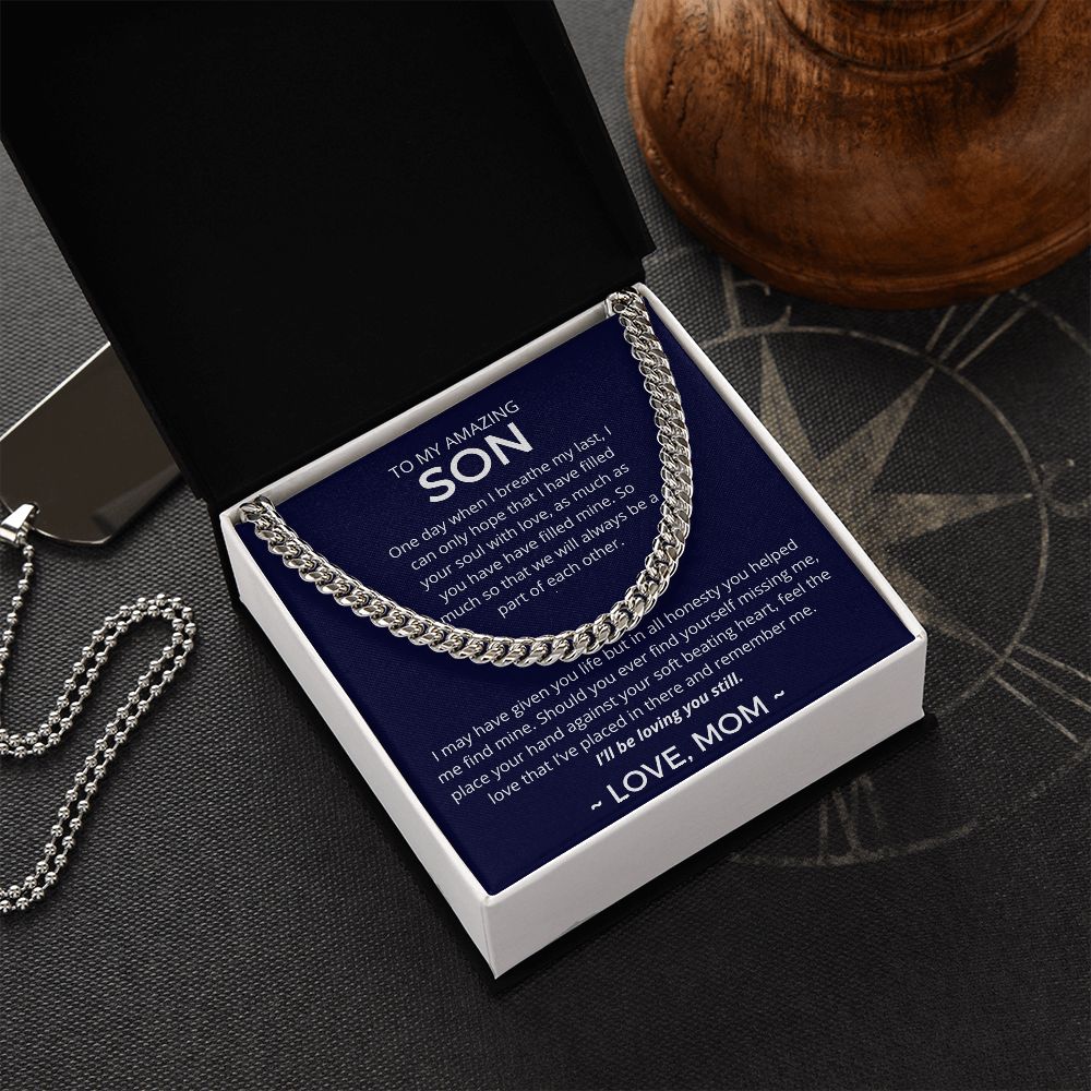 Always A Part Of Each Other - Length-Adjustable Cuban Link Chain For Son