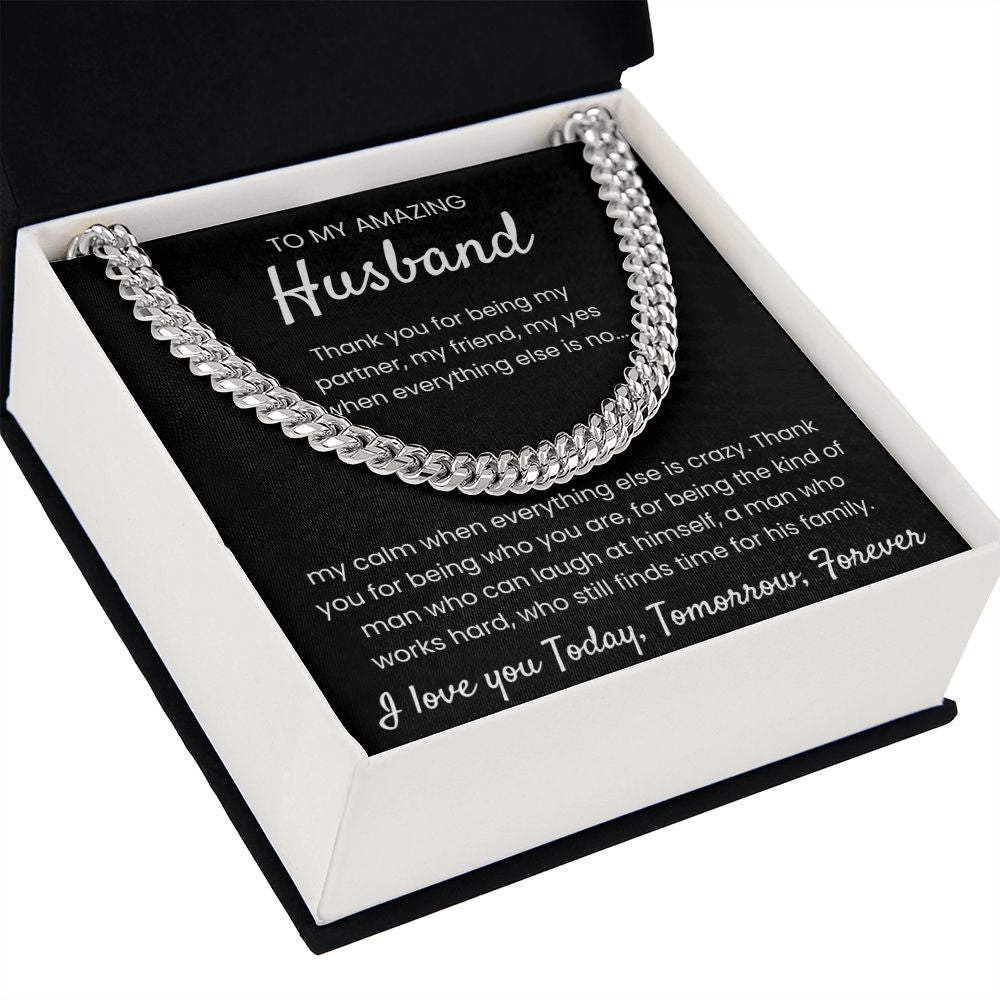 Today, Tomorrow, Forever - Length Adjustable Cuban Link Chain For Husband