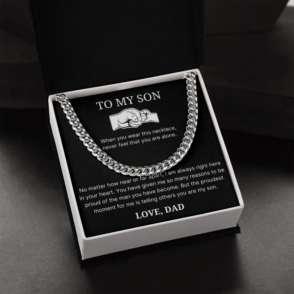 Proud Of The Man You Have Become - Length Adjustable Cuban Link Chain For Son