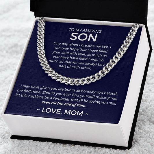Even Till The End Of Time - Length-Adjustable Cuban Link Chain For Son