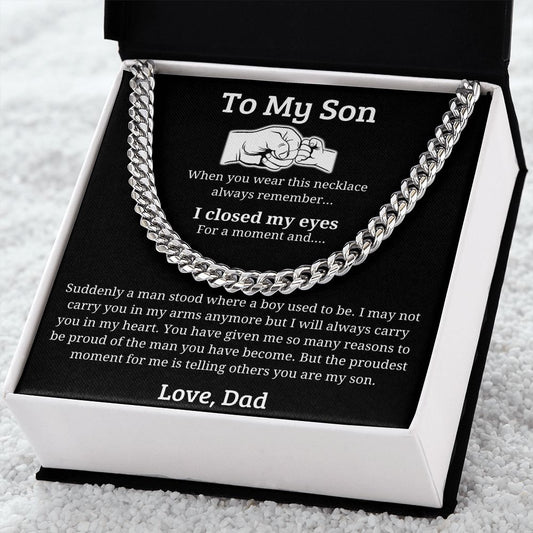 My Proudest Moment - Length Adjustable Cuban Link Chain For Son
