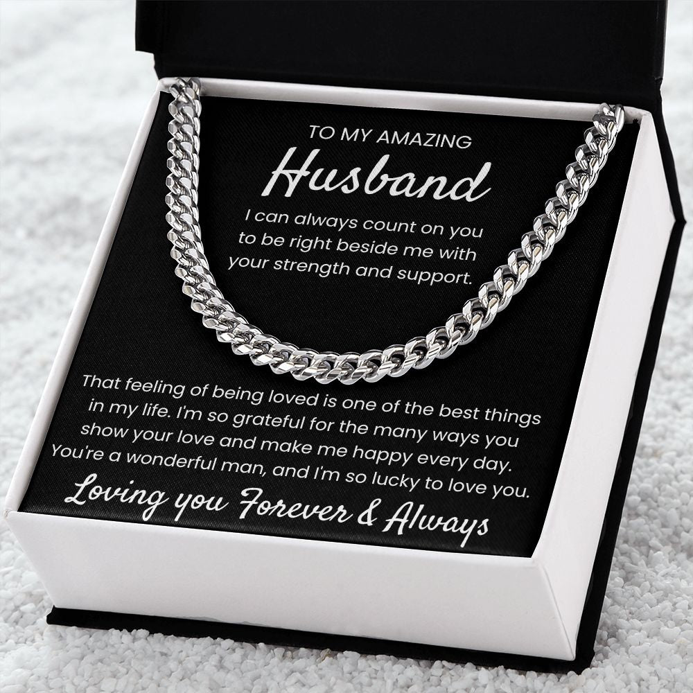 My Strength And Support - Length Adjustable Cuban Link Chain For Husband