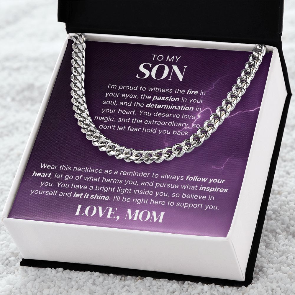 Let Your Light Shine - Length Adjustable Cuban Link Chain For Son