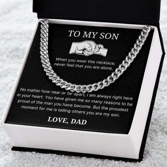 Proud Of The Man You Have Become - Length Adjustable Cuban Link Chain For Son