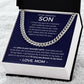 Forever In My Heart - Length-Adjustable Cuban Link Chain For Son