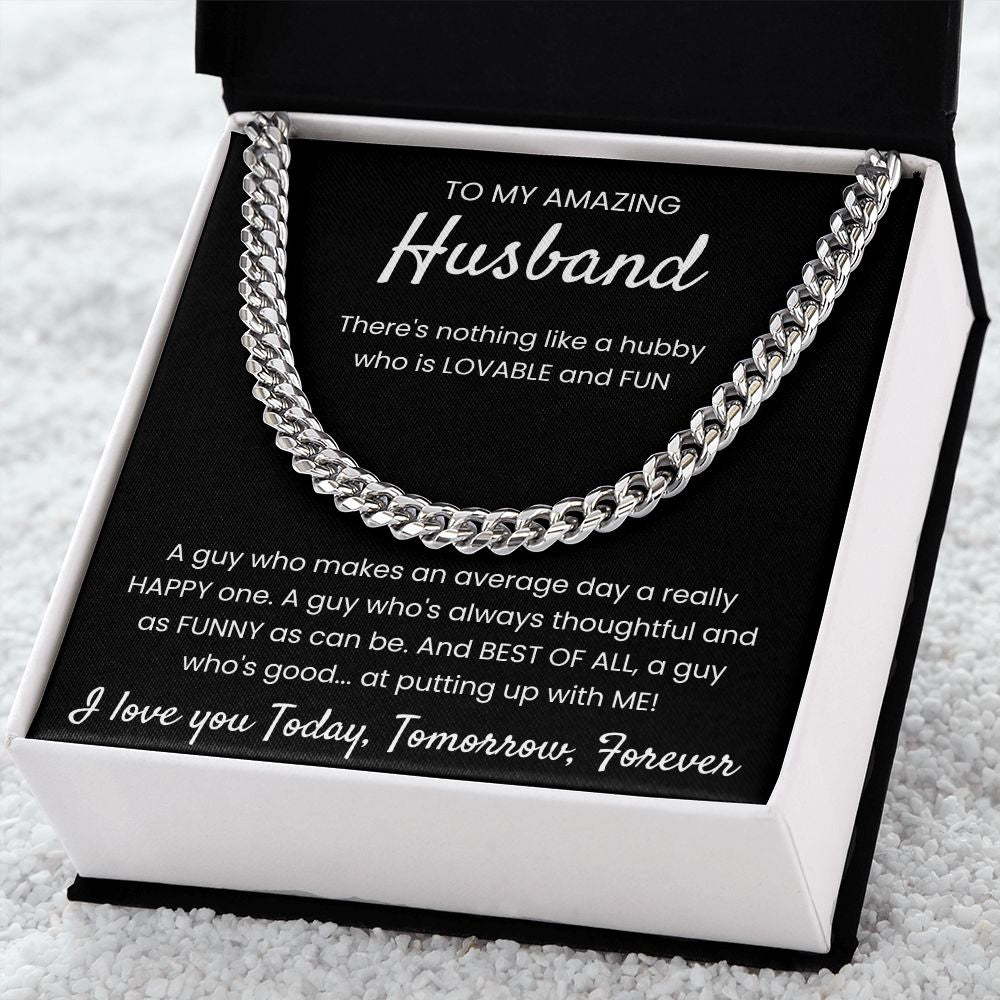 Lovable And Fun - Length Adjustable Cuban Link Chain For Husband