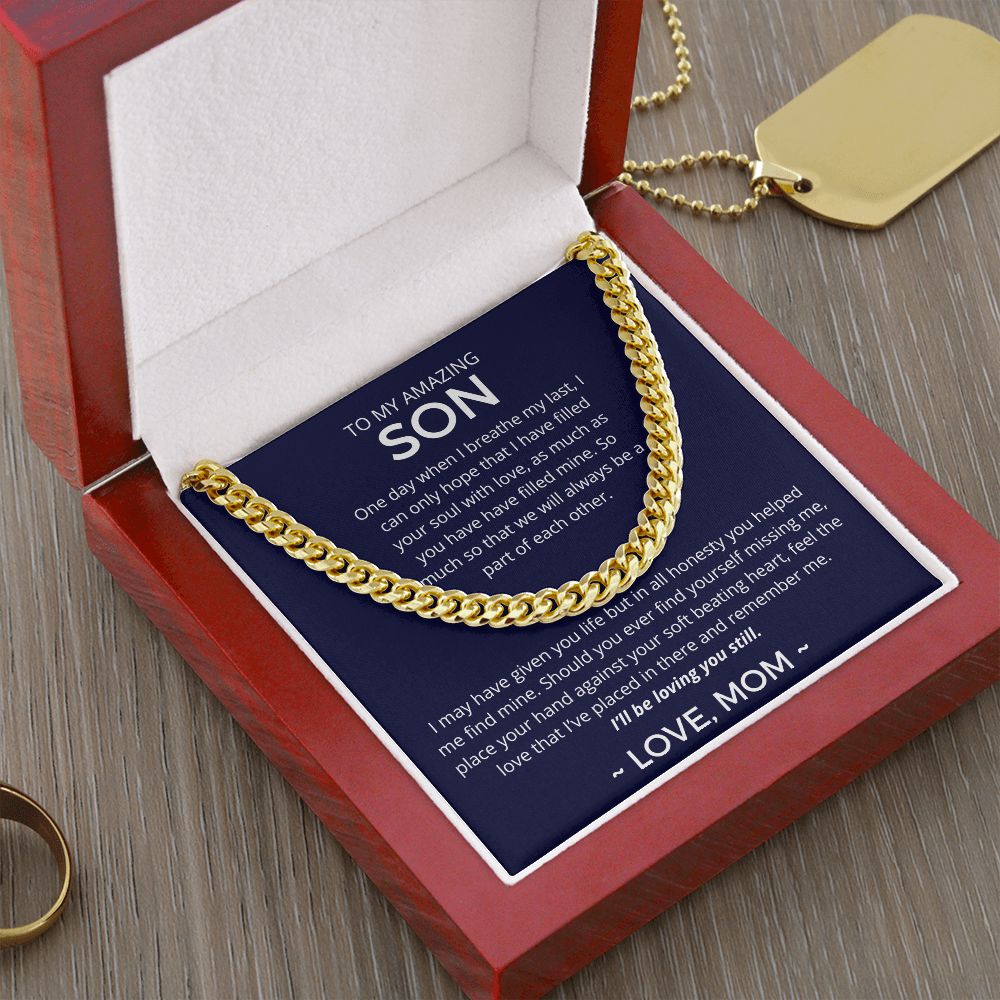 Always A Part Of Each Other - Length-Adjustable Cuban Link Chain For Son