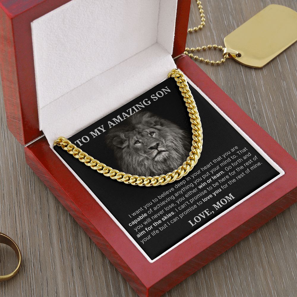 Believe - Length Adjustable Cuban Link Chain For Son