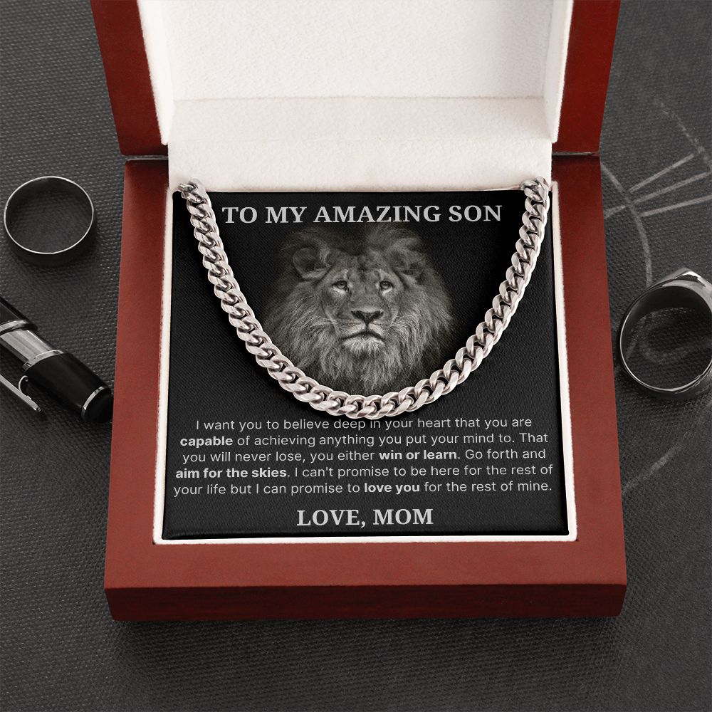 Believe - Length Adjustable Cuban Link Chain For Son