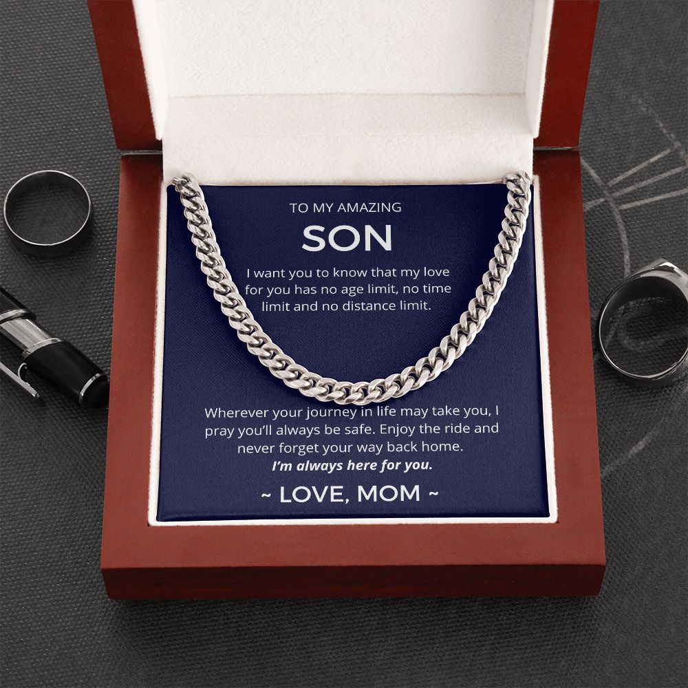 I Pray You'll Always Be Safe - Length-Adjustable Cuban Link Chain For Son