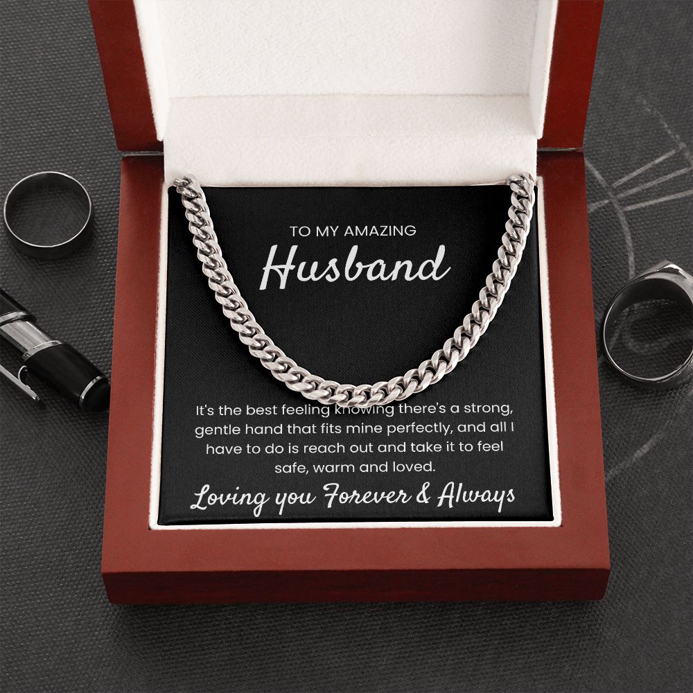 Safe, Warm and Loved - Length Adjustable Cuban Link Chain For Husband