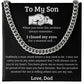 My Proudest Moment - Length Adjustable Cuban Link Chain For Son