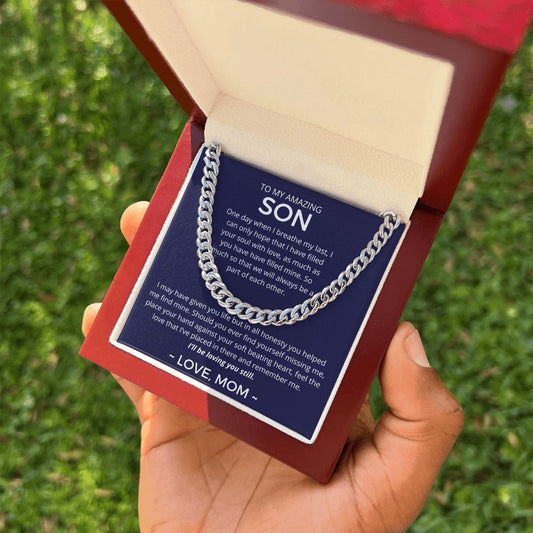 Always A Part Of Each Other - Length-Adjustable Cuban Link Chain For Son