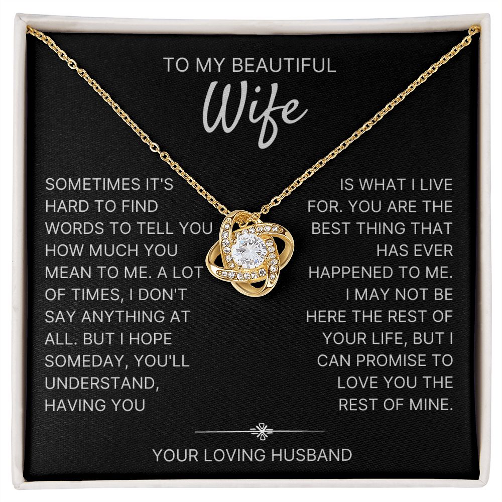 Having You Is What I Live For - Love Knot Necklace For Wife