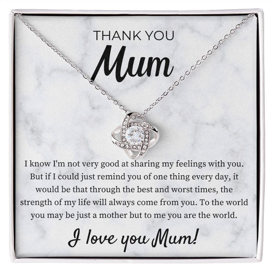 Strength Of My Life - Love Knot Necklace For Mum