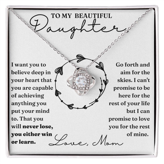 Deep In Your Heart - Love Knot Necklace For Daughter