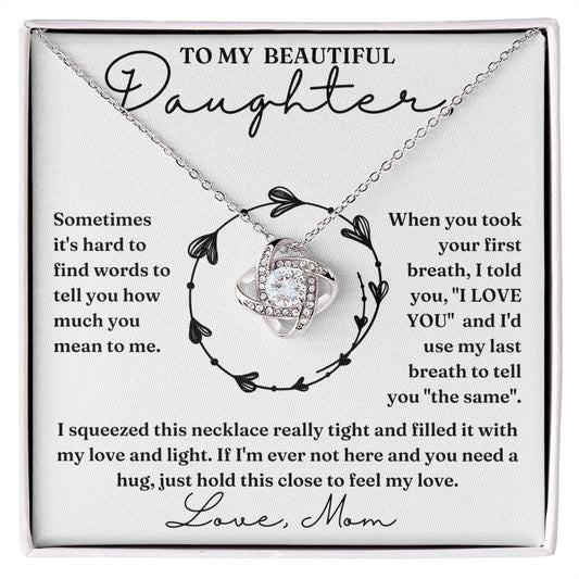 Your First Breath - Love Knot Necklace For Daughter