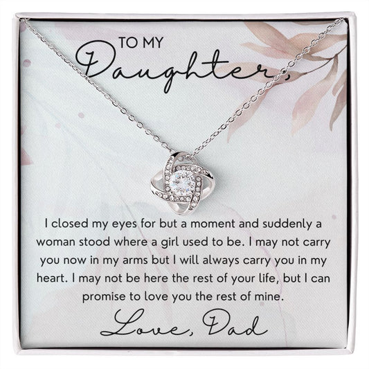Always In My Heart - Love Knot Necklace For Daughter