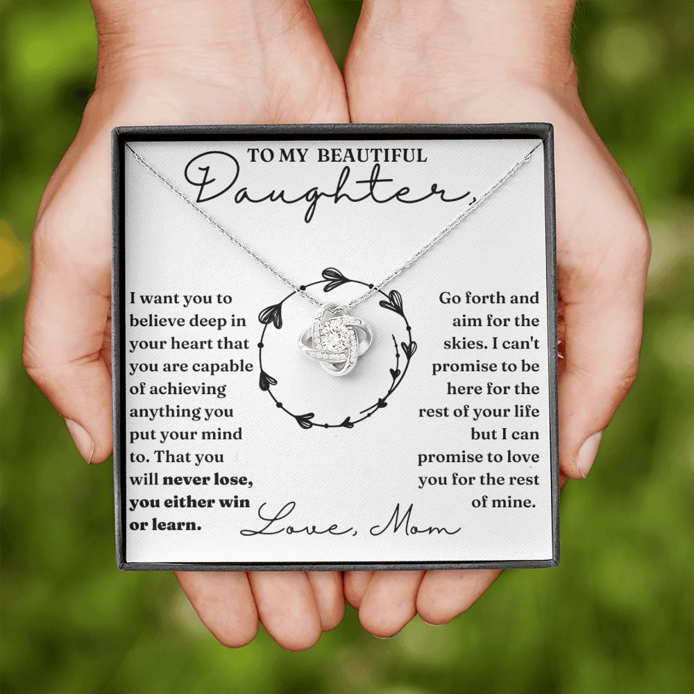 Deep In Your Heart - Love Knot Necklace For Daughter