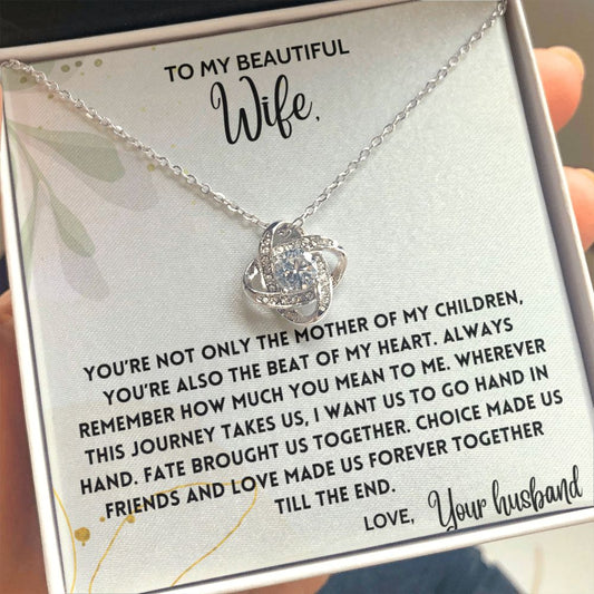 Beat Of My Heart - Love Knot Necklace For Wife