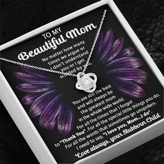 Your Stubborn Child - Love Knot Necklace For Mom