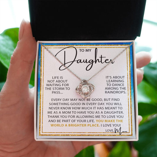 Dance In The Rain - Love Knot Necklace For Daughter