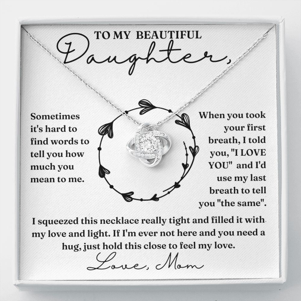 Your First Breath - Love Knot Necklace For Daughter