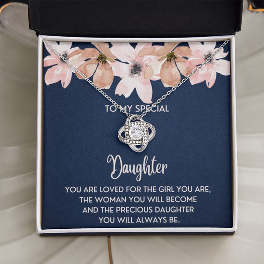 Precious Daughter - Love Knot Necklace For Daughter