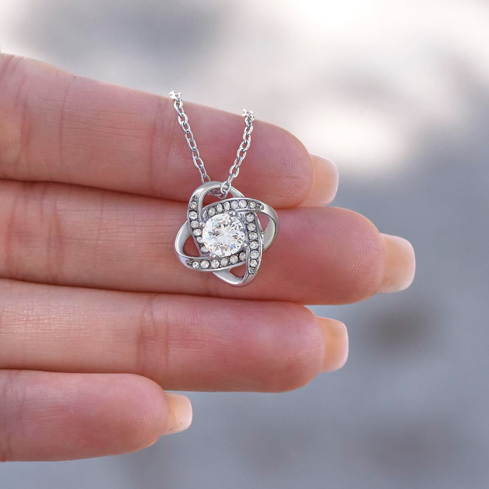 To My Beautiful Mom On My Wedding Day - Love Knot Pendant Necklace