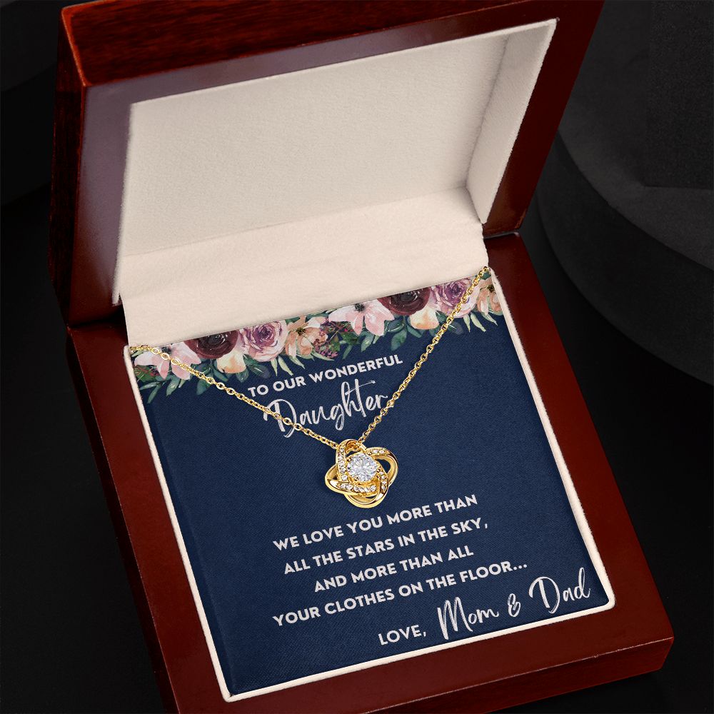 More Than All The Stars In The Sky - Love Knot Necklace For Daughter