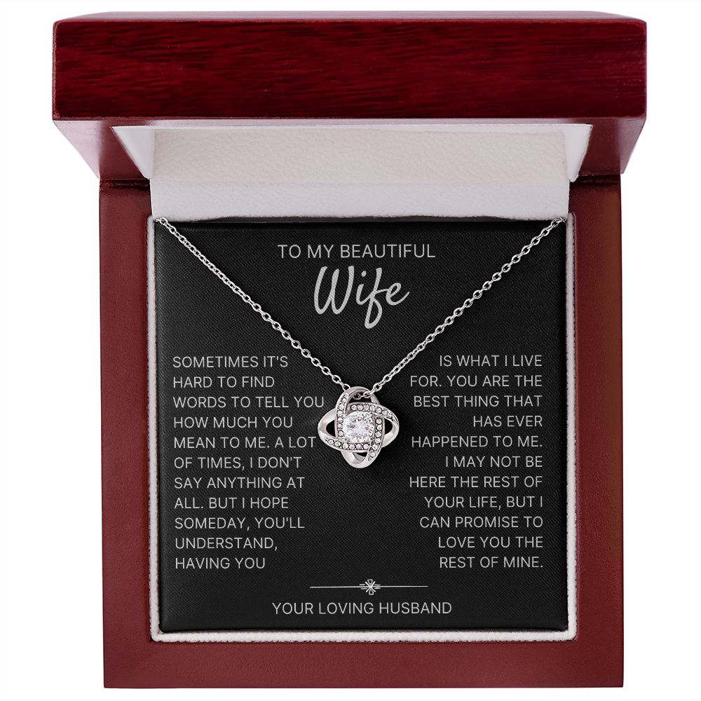 Having You Is What I Live For - Love Knot Necklace For Wife