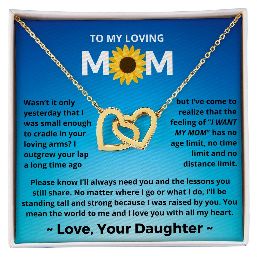 You Mean The World To Me - Interlocking Hearts Necklace For Mom