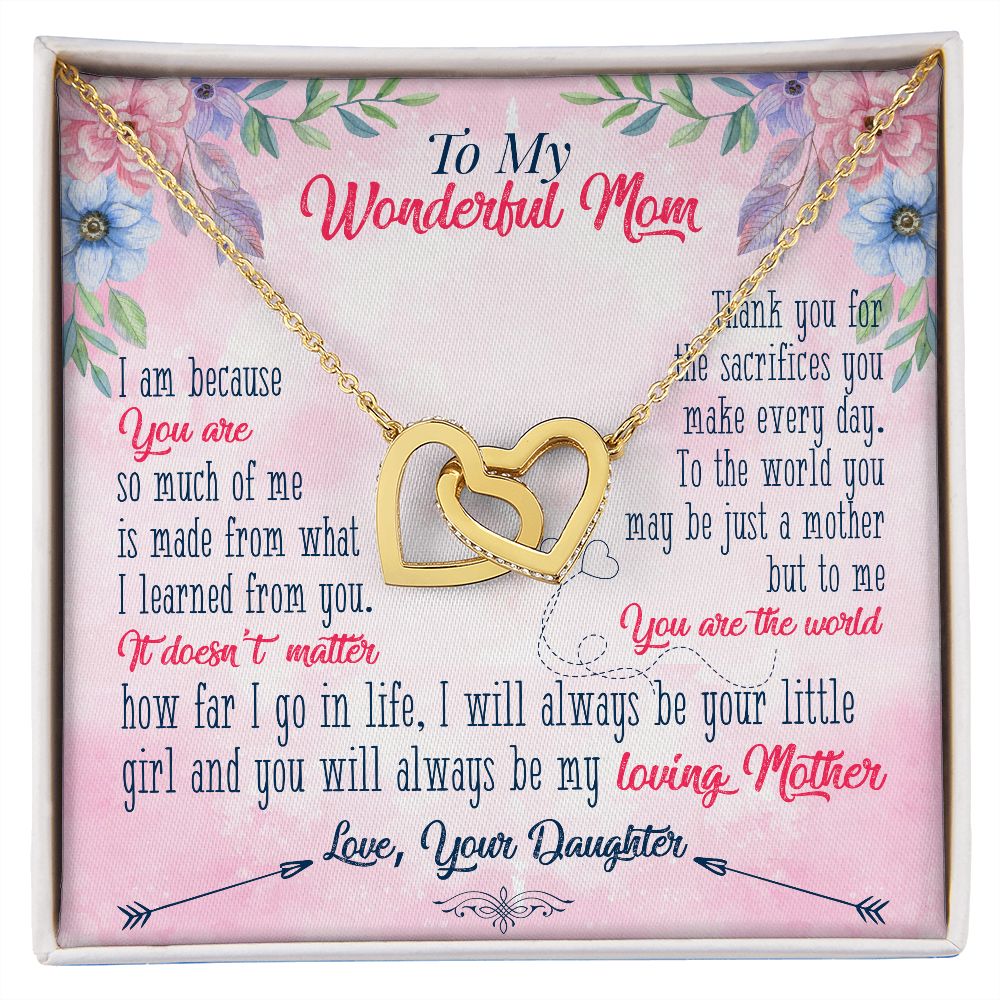 To My Wonderful Mom | Interlocking Hearts Necklace