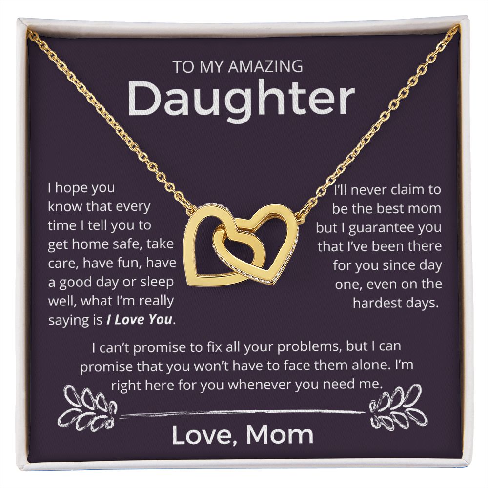 Whenever You Need Me - Interlocking Hearts Necklace For Daughter