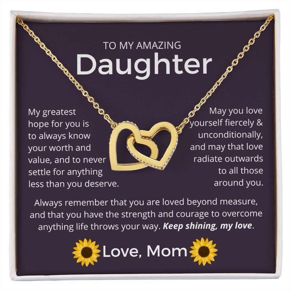 Keep Shining - Interlocking Hearts Necklace For Daughter