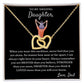 No Matter How Far Apart - Interlocking Hearts Necklace For Daughter