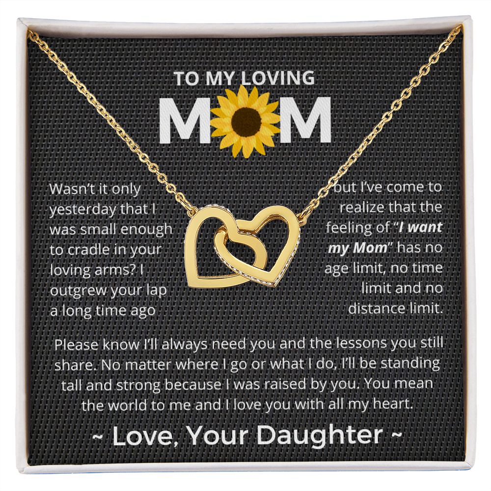 You Mean The World To Me - Interlocking Hearts Necklace For Mom