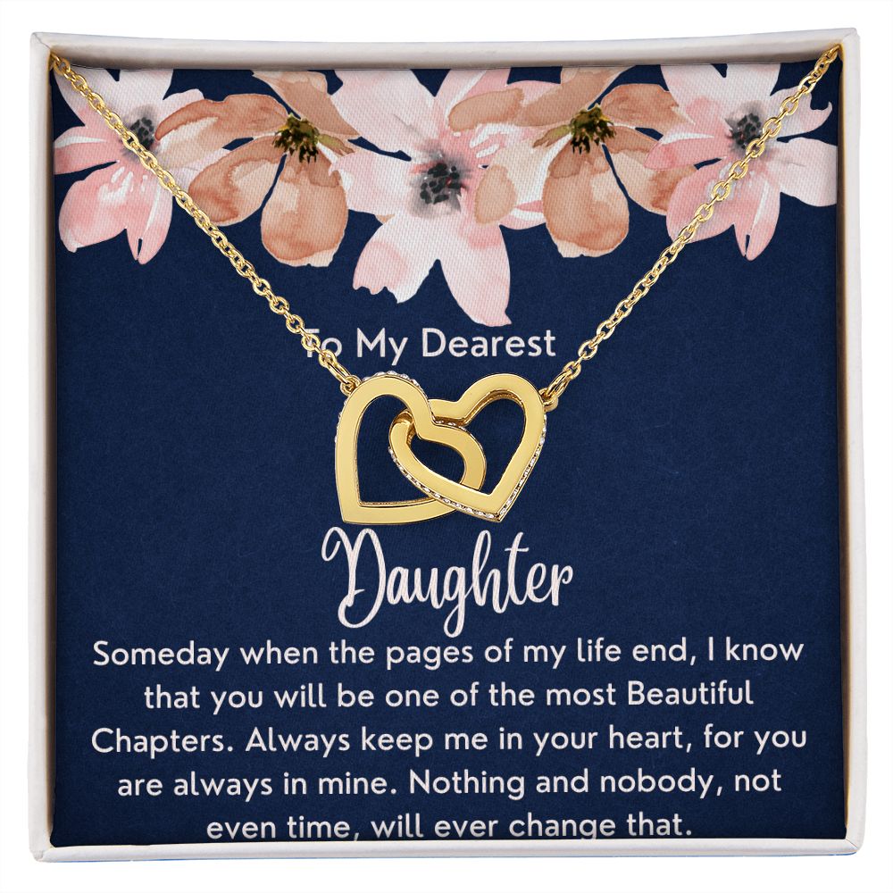 To My Dearest Daughter - Interlocking Hearts Necklace