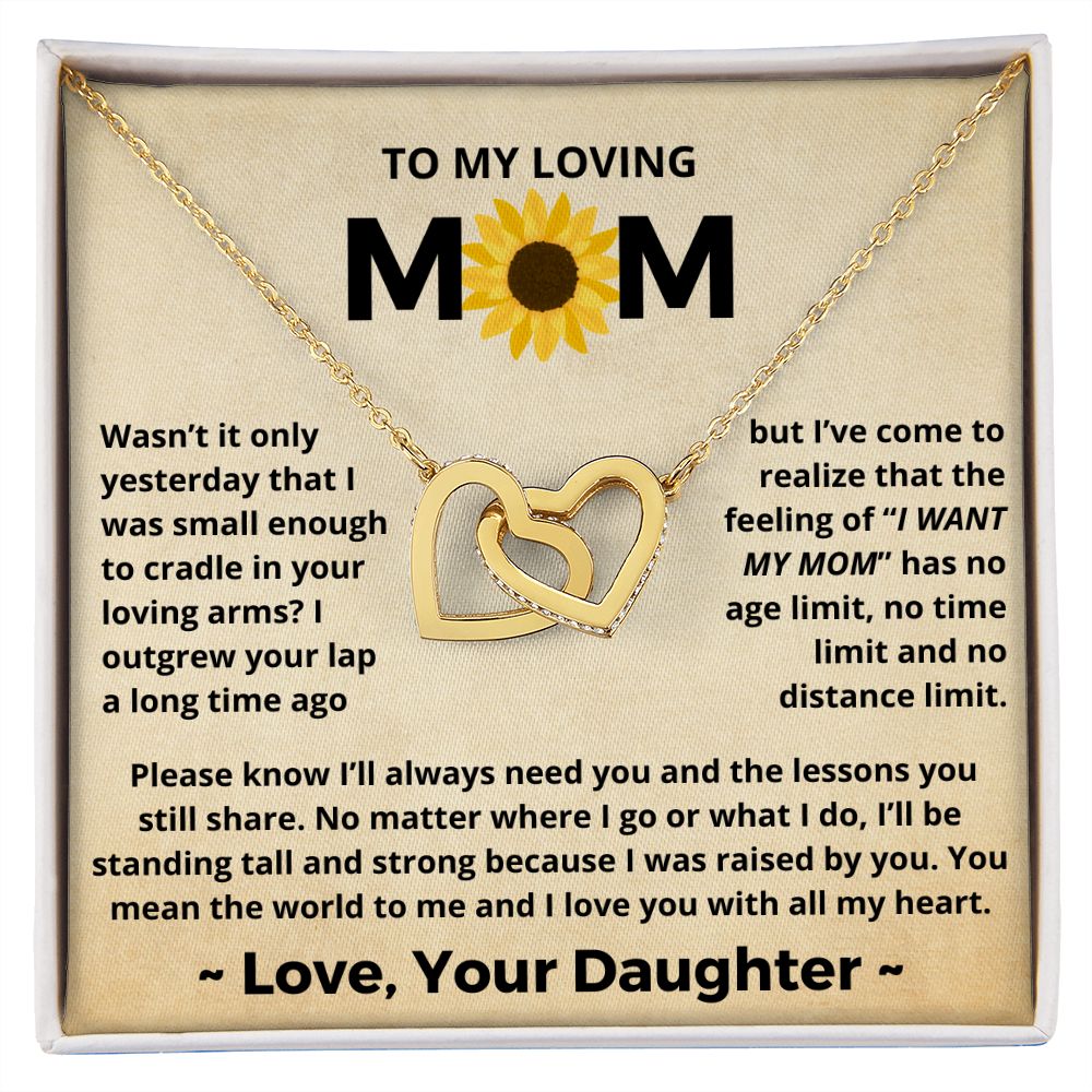 You Mean The World To Me - Interlocking Hearts Necklace For Mom