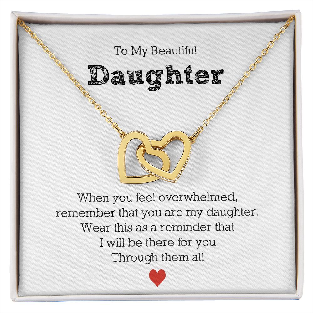 To My Beautiful Daughter - Interlocking Hearts Necklace For Daughter
