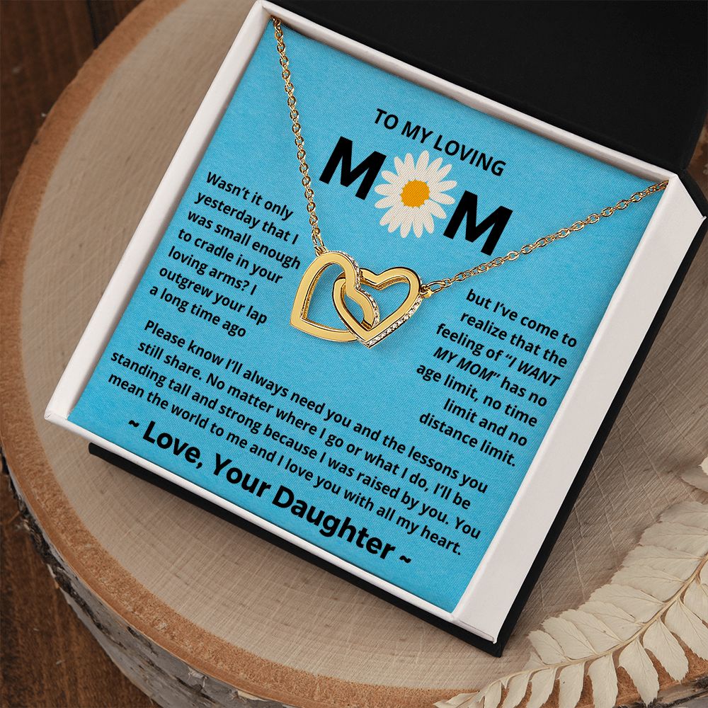 You Mean The World To Me - Interlocking Hearts Necklace For Mom
