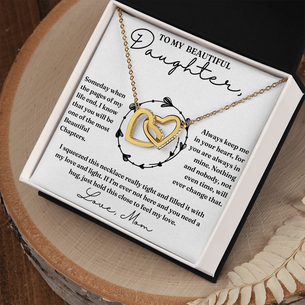 Pages Of My Life - Interlocking Hearts Necklace For Daughter