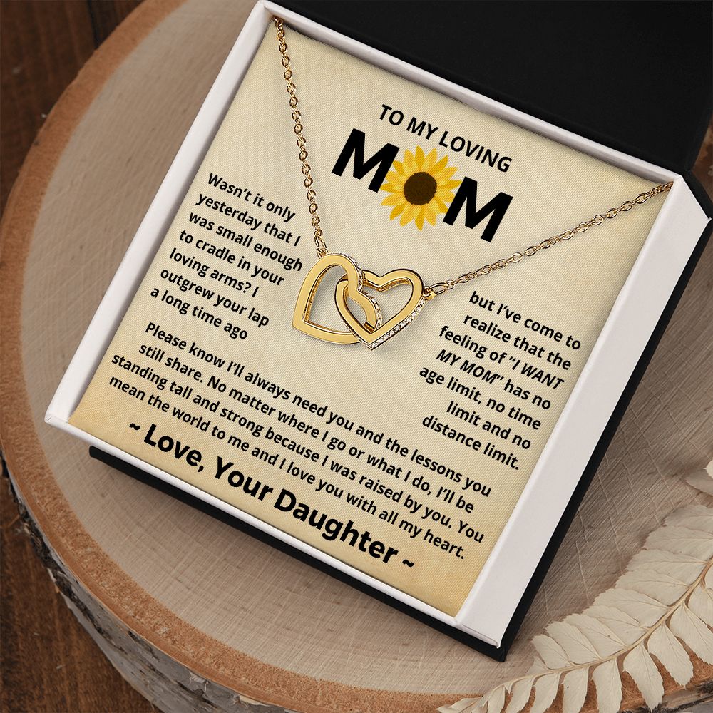 You Mean The World To Me - Interlocking Hearts Necklace For Mom