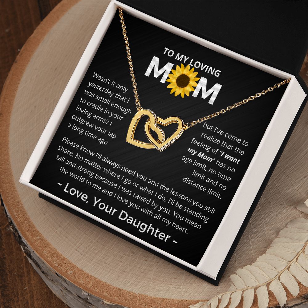 You Mean The World To Me - Interlocking Hearts Necklace For Mom