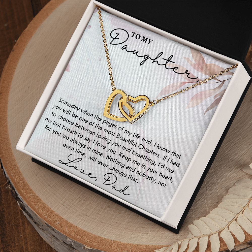 Most Beautiful Chapter Of My Life - Interlocking Hearts Necklace For Daughter