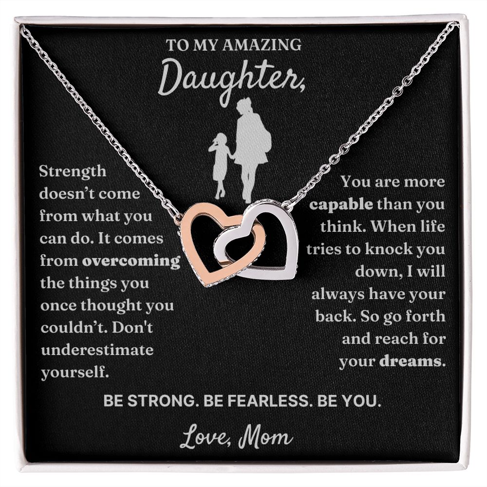 Be Fearless - Interlocking Hearts Necklace For Daughter