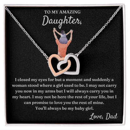 My Baby Girl - Interlocking Hearts Necklace For Daughter