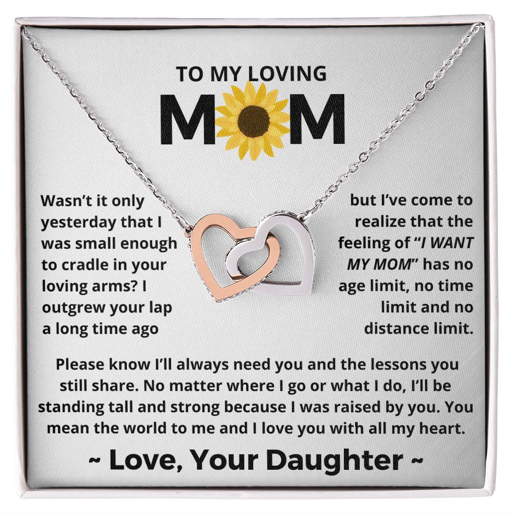You Mean The World To Me - Interlocking Hearts Necklace For Mom