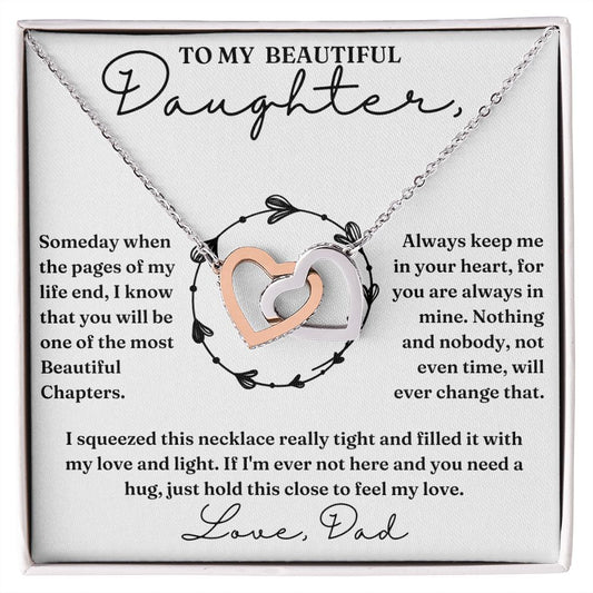 Feel My Love - Interlocking Hearts Necklace For Daughter