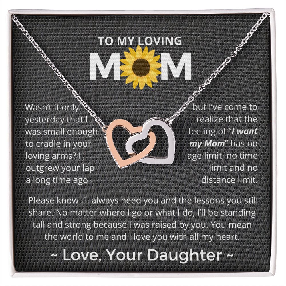 You Mean The World To Me - Interlocking Hearts Necklace For Mom